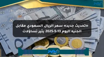 «تحديث جديد» سعر الريال السعودى مقابل الجنيه اليوم 13-5-2025 يثير تساؤلات